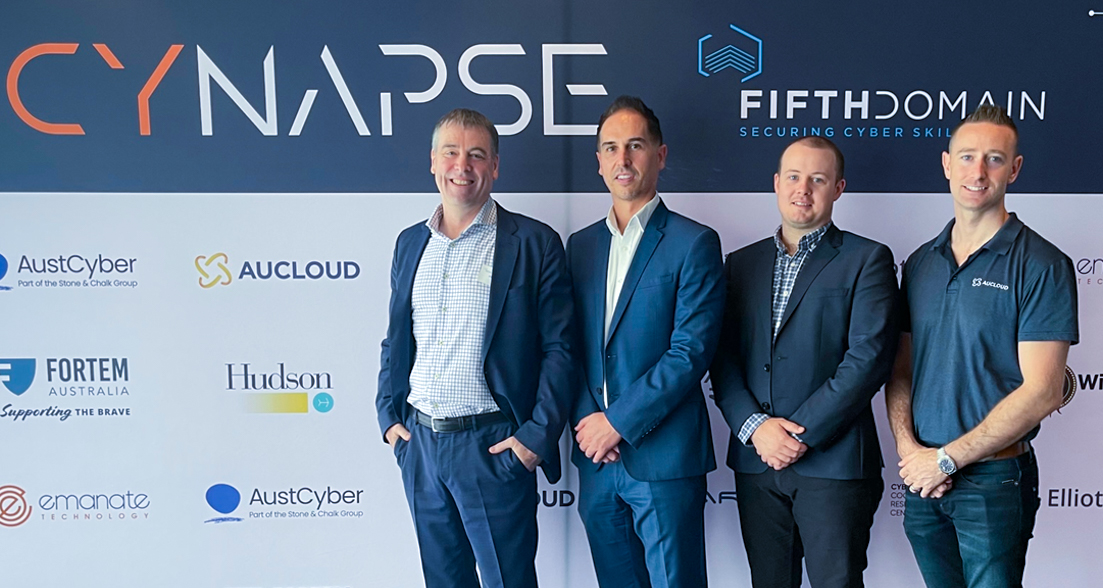 AUCloud Executive Director Phil Dawson and team at the launch of CYNAPSE